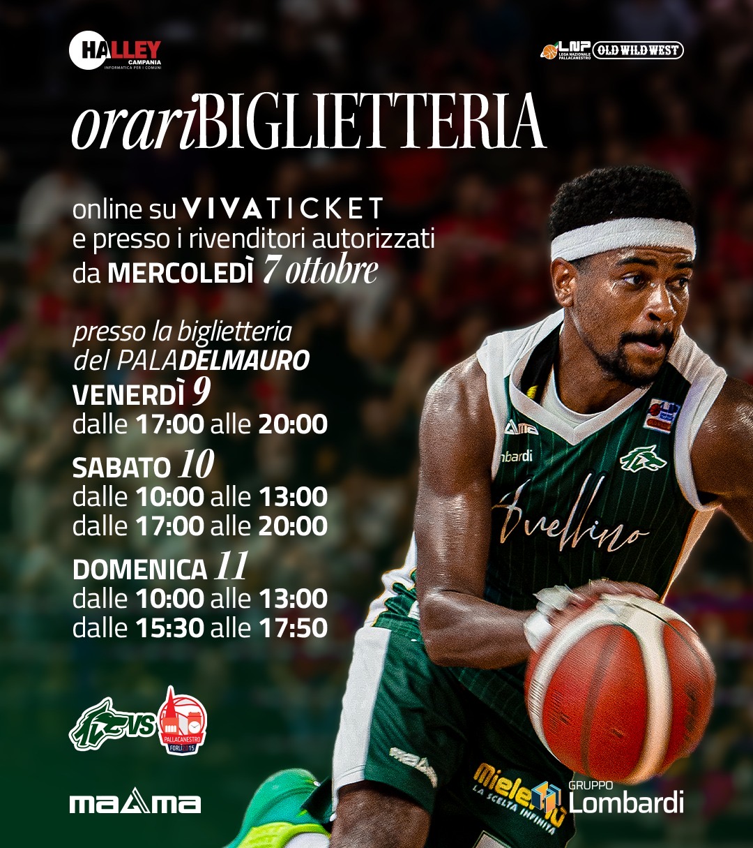Halley Campania Avellino Basket - Unieuro Forlì, domani scatta la prevendita