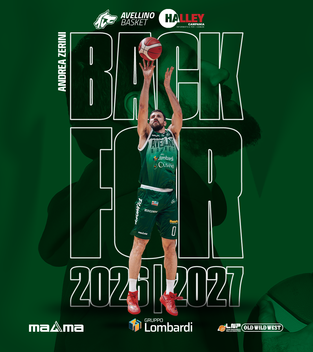 Andrea Zerini ed Halley Campania Avellino Basket ancora insieme
