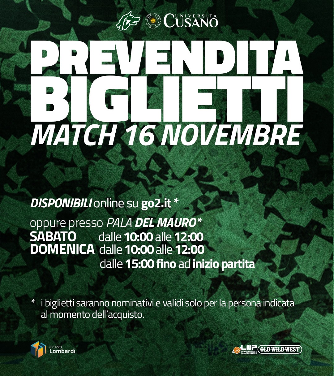 Unicusano Avellino Basket - Gemini Mestre: scatta la prevendita