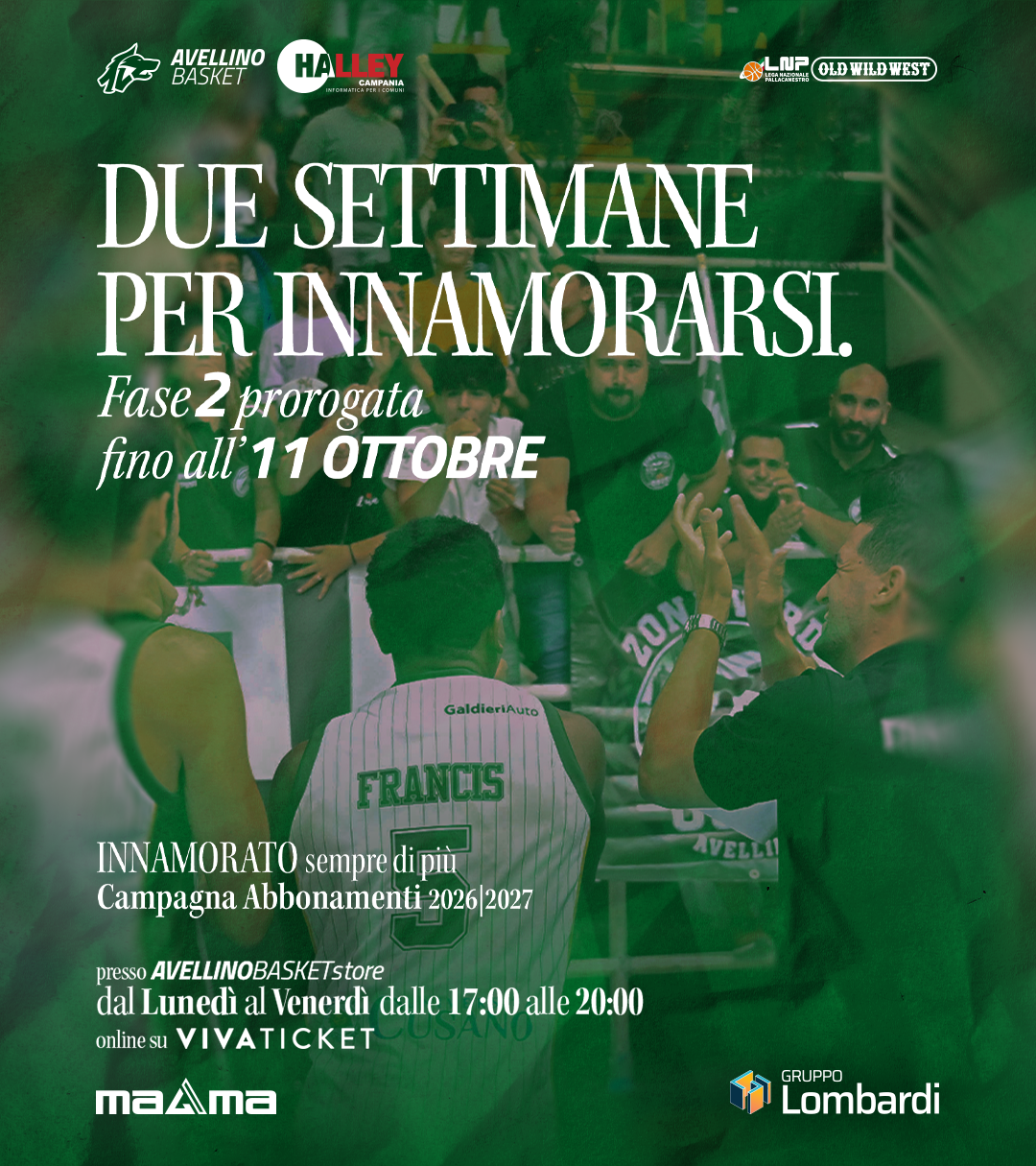 Prorogata la campagna abbonamenti: c’è tempo fino all’11 ottobre