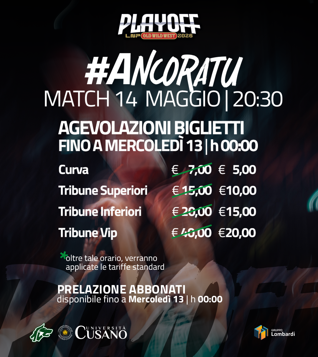 GARA 4 UNICUSANO AVELLINO BASKET - FLATS SERVICE FORTITUDO BOLOGNA, BIGLIETTI IN VENDITA