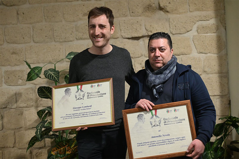 Lombardi e Nevola premiati dal Coni: “Orgogliosi di ciò che stiamo facendo”